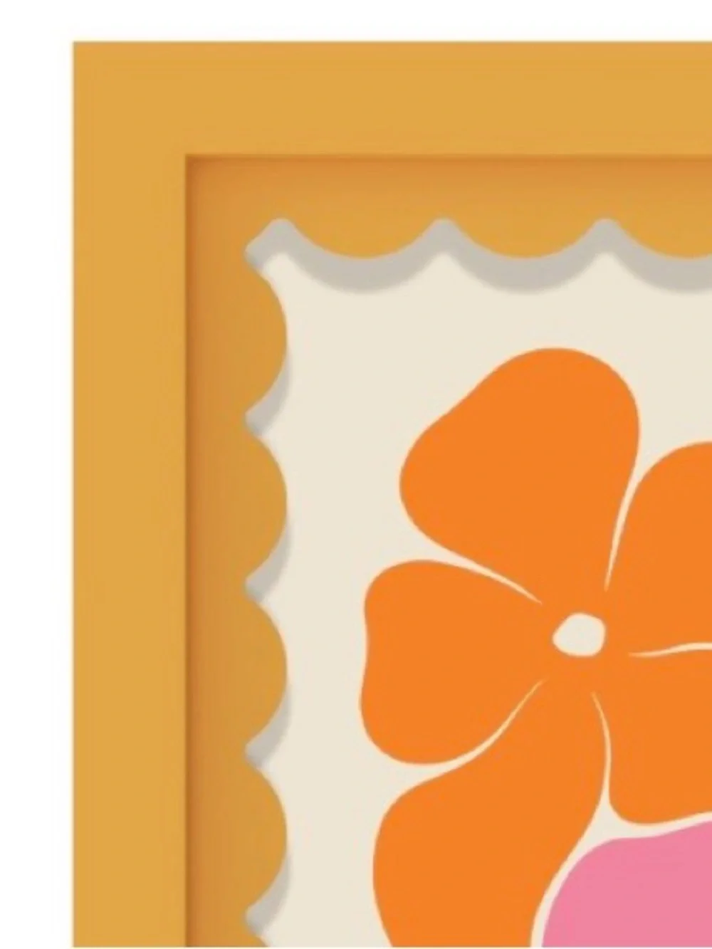 MDF Wood Picture Frame Real Glass w 3D Wavy Cardstock Mat 6x8” MUSTARD YELLOW